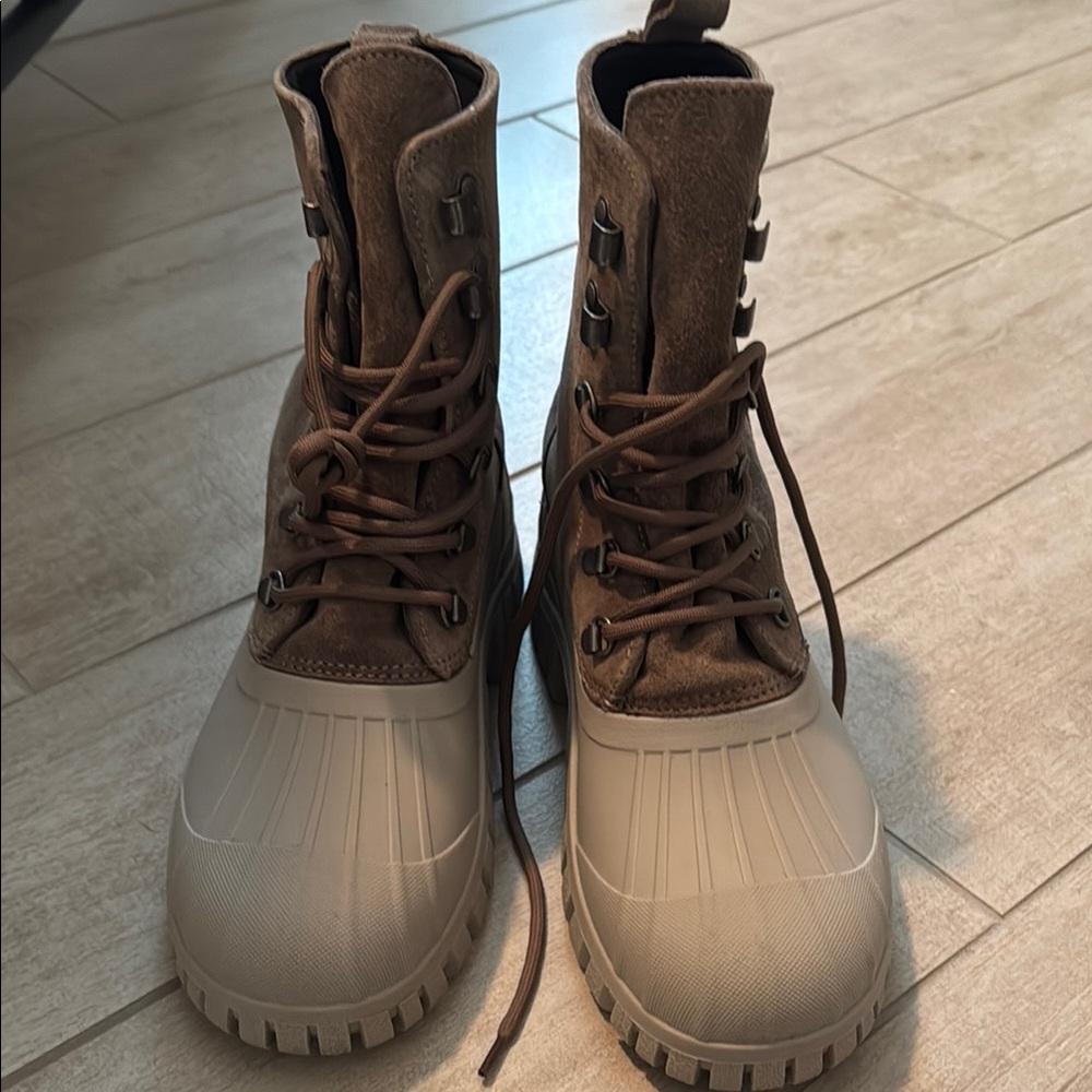 Stutterheim Brown and Tan Lace-Up Boots